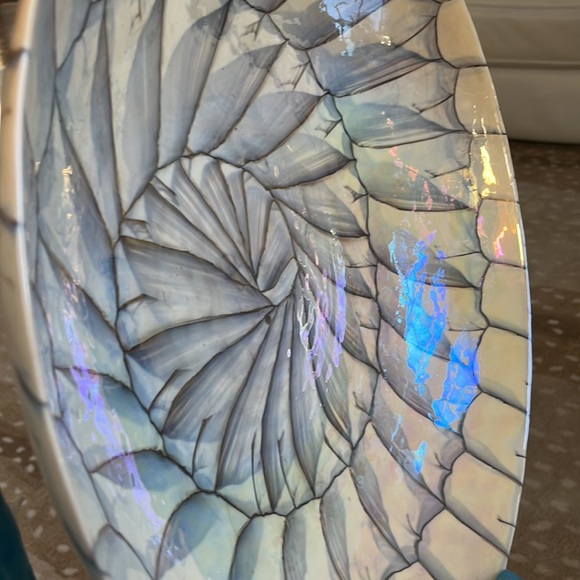Yalos Casa Murano art glass 20 inch nautilus bowl - Picture 5 of 6